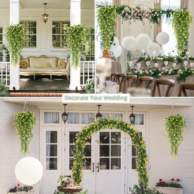 1/2 Stück Hängende künstliche Blumenrebe, UV-beständig, hängende Kunstblumenpflanzen, Kunststoff-Efeu, Heim, Hochzeit, Innen- und Außenbereich, Gartendekoration