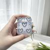 Compatible with Apple Bluetooth earphone covers, hollow heart adhesive spray AirPods 1 protective case, wave earphone case, Pro 1