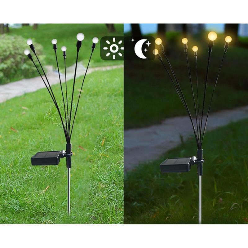 Decorative Solar Garden Light Outdoor Waterproof Firefly- for Path Light for Pathway Yard Patio Landscape Warm White/Col