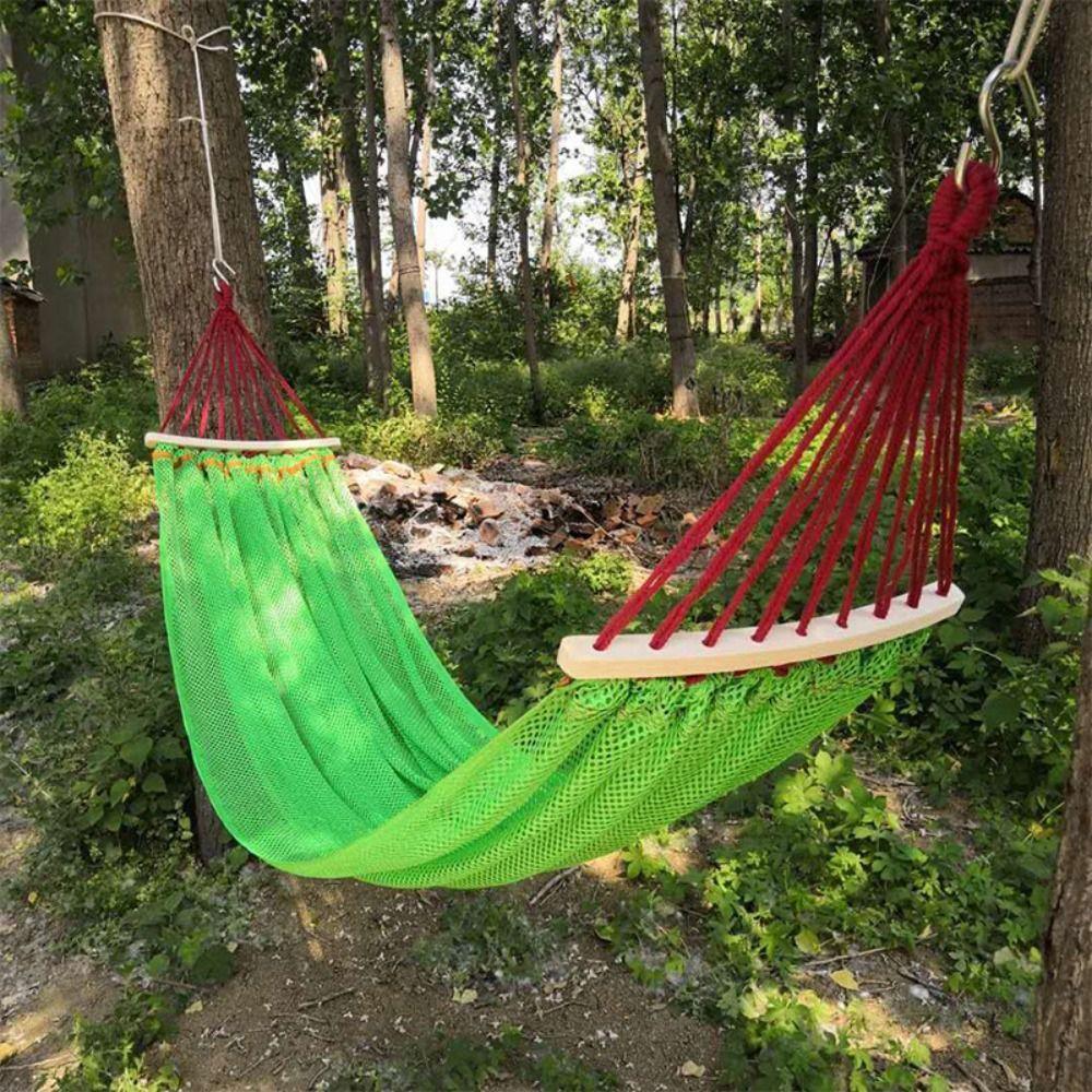 Ice Silk Mesh Outdoor Swing Hammock Curved Rod Hanging Swing Camping Mesh Hammock Outdoor
