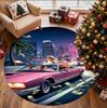 Grand Theft Auto VI Pattern Round Rug, Indoor/Outdoor Mat, for Picnic, Gameroom, Bedroom, Office, Living Room, Home Decor Carpet, Birthday Gift