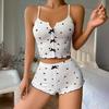 Sexy Sling Vest Pajamas Women's Suit Summer New Arrival Silm Slim Looking Fancy Heart Peach Pattern Homewear