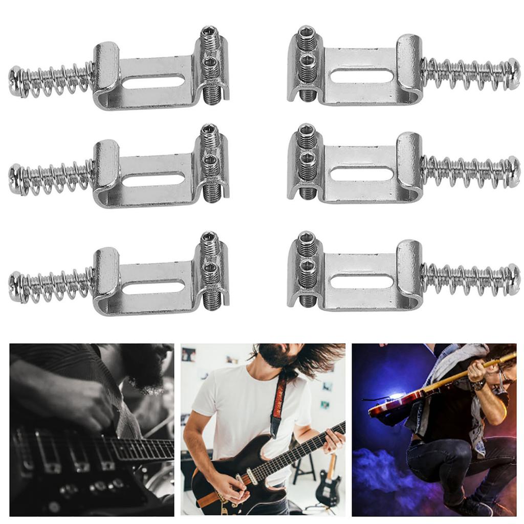 6Pcs Electric Guitar Roller Bridge Tremolo Saddle Metal Nickel Musical Instrument Accessories