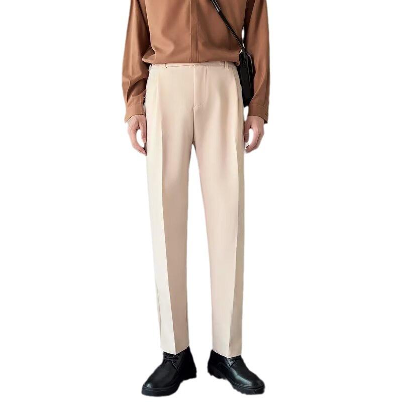 Pants Men's Trend Spring and Summer New Nine-point Small Trousers Men's Slim-fitting Drape Suit Pants Casual Trousers
