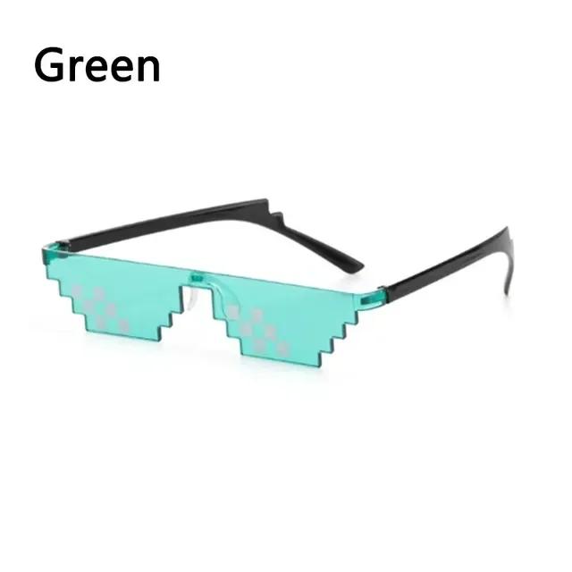 Vintage Halloween Pixelated Mosaic Glasses Novel Funny Party Glasses Cosplay Gamer Robot Sunglasses for Men & Women