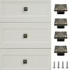Heavy Duty Zinc Drawer Pulls with Retro Square Design Easy Installation Cupboard Handles for Furniture Hardware