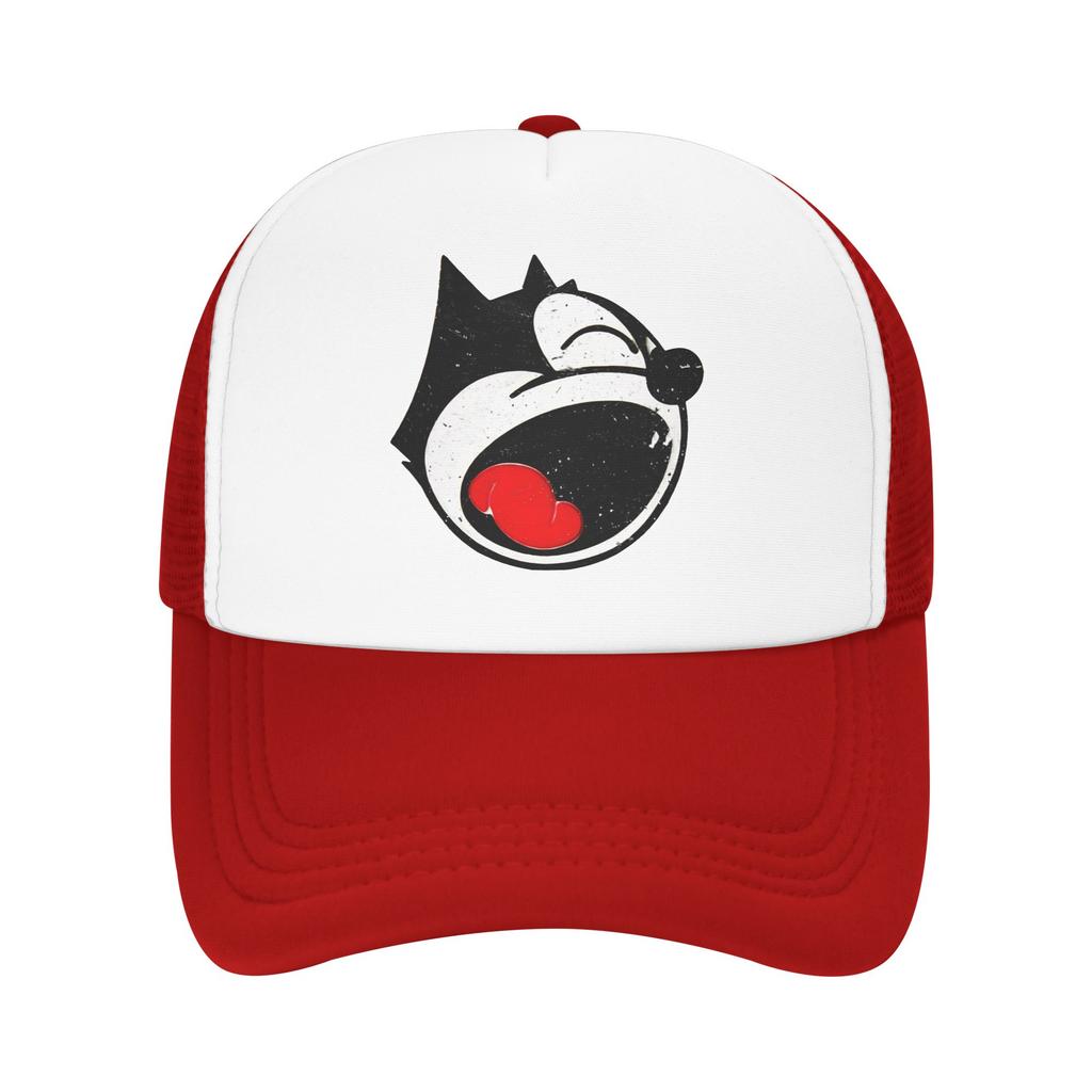 Felixed The Cat NapOn Red   Mesh Baseball Cap Adult Retro Sun Hat  Hat Adjustable Snapback Caps Sun Hats Summer Trucker Hat