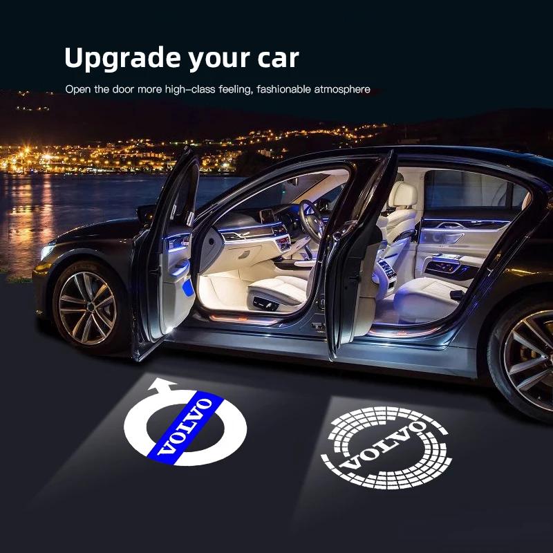 2pcs Volvo HD Car Door Welcome Light Led Projector Lamp For Xc60 Xc90 V40 V60 S60 V50 V90 S80 C40 XC40 V70 XC70 C30 C70 Rdesign