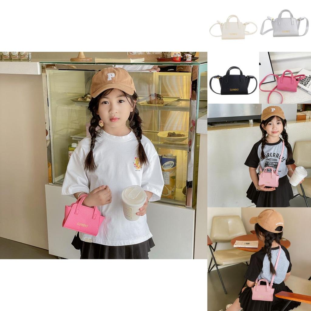 Fashionable Korean Style Mini Shoulder Bag For Kids In Trendy Solid Colors