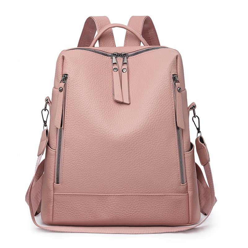 Fashion Ladies Faux Leather Backpack Purse Convertible to Shoulder Bag Water Resistant School Backpack Women's Tote Handbag Gift