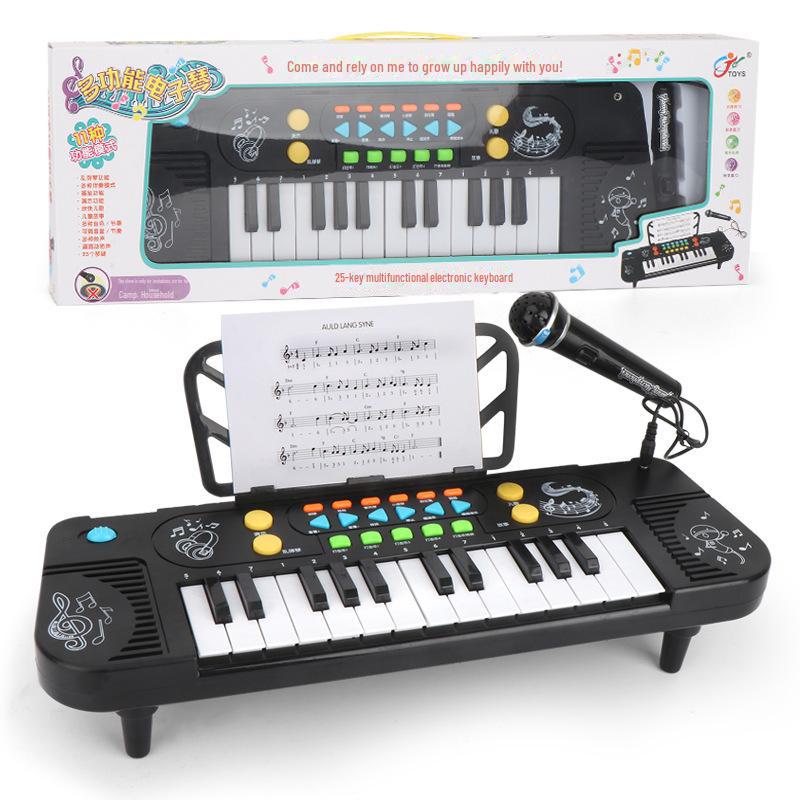 25-Key Children's Electronic Piano Toy with Microphone: Early Education Music Simulator