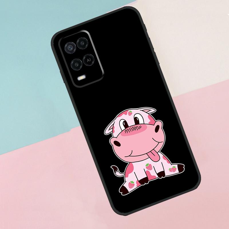 Animal Cute Cartoon Cow For Oppo A17 A77 A60 A74 A94 A54 A18 A38 A58 A78 A98 A40 A80 A16 A76 A96 A15 A57S Phone Case