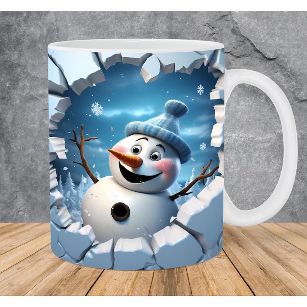 Christmas snowman ceramic coffee mug tea cup