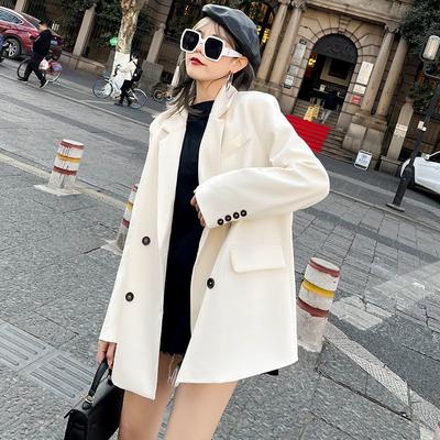 Blazers Elegantes de Cor Sólida de Manga Comprida para Mulheres Estilo Coreano Blazers para Mulher de Escritório Jaqueta de Terno Blazer Chique