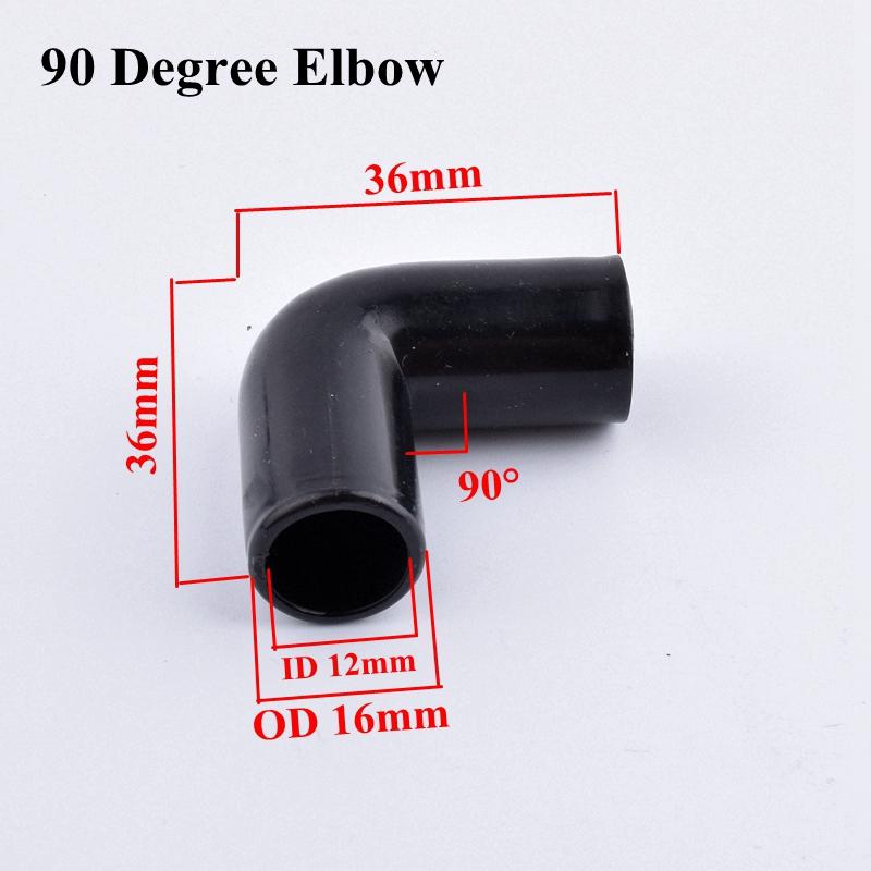 2-30Pcs ABS Black Joint Three-way Four-way 90° Elbow Pipe Connector Plant Support Wardrobe Tent Ixed Fittings 12mm Inner Dia