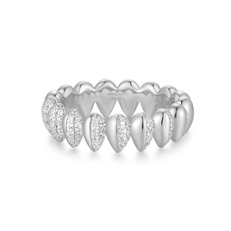 ANIA HAIE Silver Sparkling Puppy Spike 925 Silver Ring R067-02H