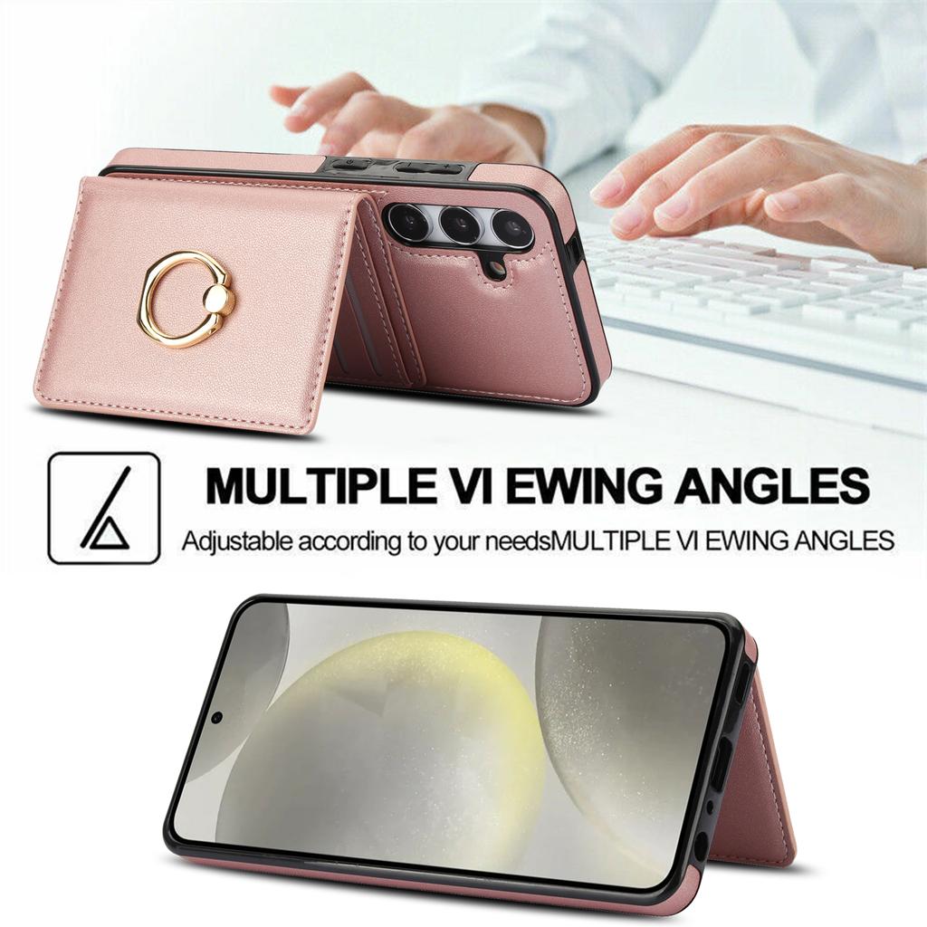 Husă din piele cu portofel și suport pentru carduri cu inel pentru Samsung Galaxy S24 Ultra S23 Plus S22 S21 FE A55 A15 A14 A54, geantă RFID, suport pentru carduri