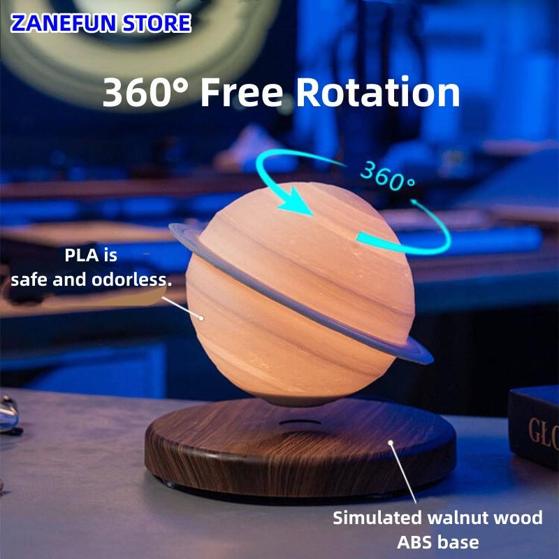 Floating 3D Saturn Levitating 14cm Saturn Light Magnetic Levitation 6in LED Light Desk Lamp Creative Gift Office Home Decor