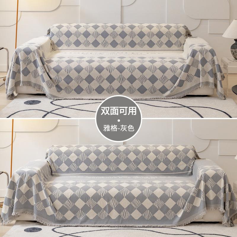 Chenille Sofa Cover Cloth Towel Nordic Geometric Pattern Hair Blanket Sofa Cover Universal Sofa Cushion