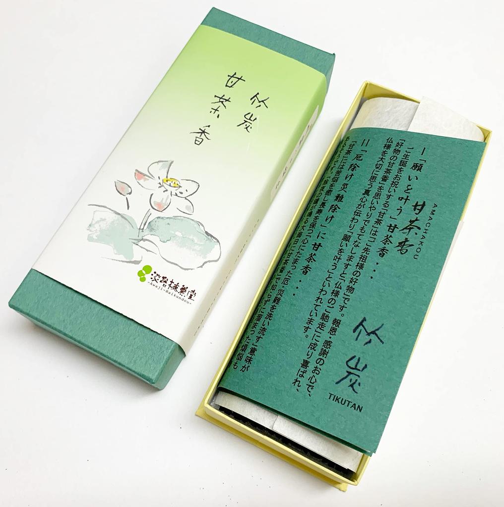 Awaji Baikundo Low-Smoke Bamboo Charcoal Amacha Incense, 50g, Sweet Tea Scent, Gift for Offerings, #22