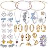 Original 925 Silver Romantic Bow Heart-shaped Flower Pearl Earrings Pendant Ring Necklace Fit Women's Jewelry Gifts