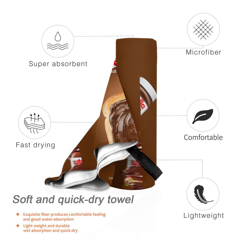 Nutella Cutie Beach Towel Soft Microfiber Quick Dry Absorbent Quick Towels For Mountain Climbing
