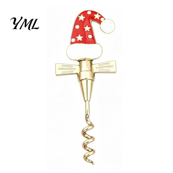Langlebiger Korkenzieher Zinklegierung Weihnachten Weinflaschenöffner, Emaille Hut/Geschenk/Bär/Dackel Design, Ergonomischer Öffner Doppel-Flügelgriff Korkenzieher,
