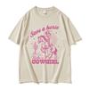 Save A Horse Ride A Cowgirl Print T Shirt Men Women Retro Aesthetic Fashion Tshirts Casual Oversized Cotton Tshirt Streetwear