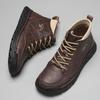 Hand-stitching Leather Men Boots Comfortable Casual Leather Shoes Men Ankle Boots Moccasins Man Tooling Shoes