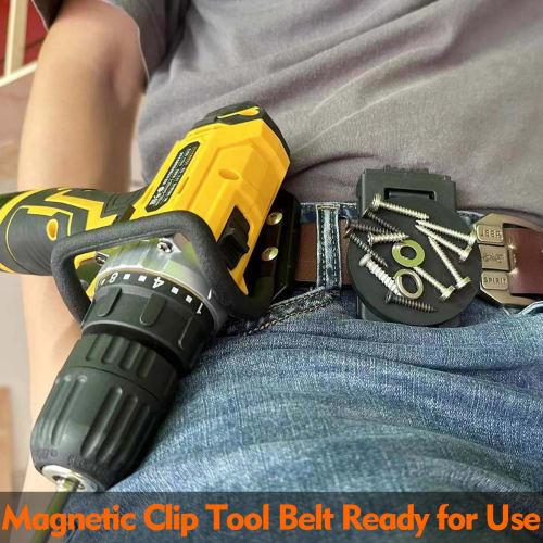 MUTUACTOR Tool Cover Belt Clip, Heavy-Duty Magnetic Tool Clip for Belts, Non-Slip Strong Magnetic Clip Tool Accessories for Hammers, Drivers, Adjustab
