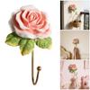 Charm Rose Patterned Heart Hook Crafted From Sturdy Resin And Metal For Stylish Home Storage