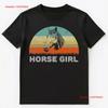 Retro Style Horse Girl T Shirt Vintage Designer Clothes Stylish Unisex Casual Comfortable