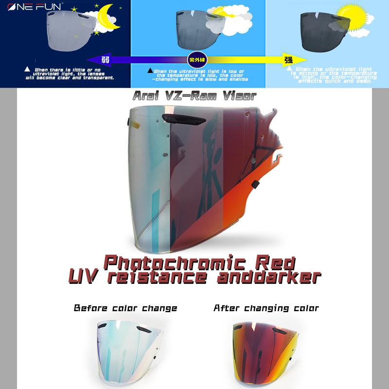 VZ RAM Photochromic Visor For VZ-RAM RAM-X SZ-R VAS-Z 3/4 Photochromic Helmet Lens Mask Black Rainbow Silver Shield For Arai2