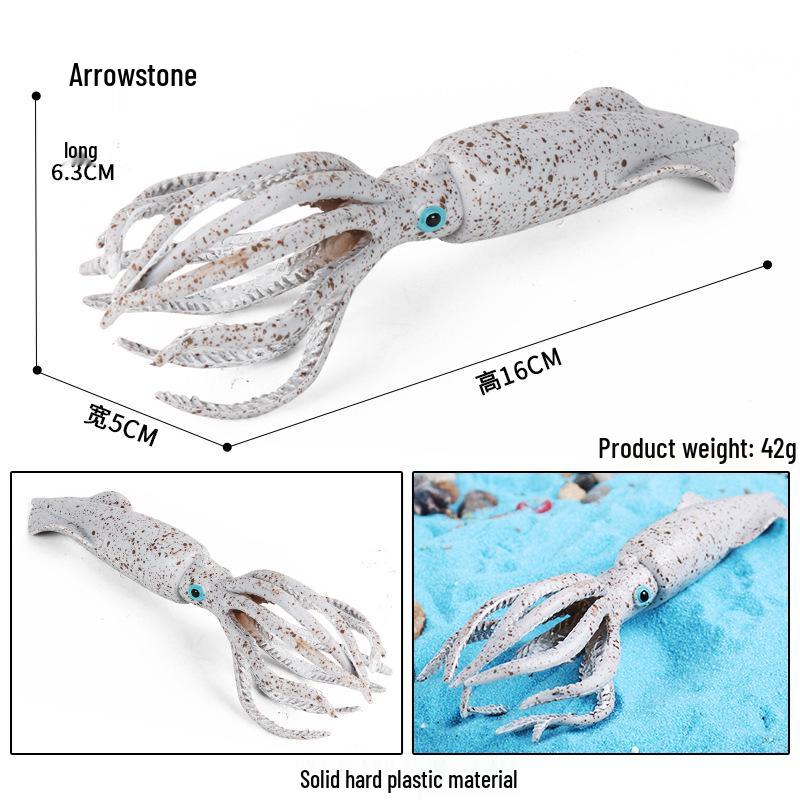 Marine Animal Simulation Model Figures: Shark, Dolphin, Hammerhead, Crab, Squid, Starfish for Kids' Education