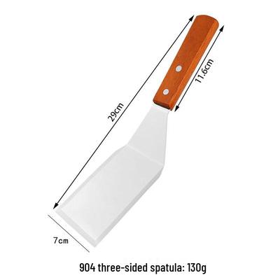 MDNG Edelstahl Teppanyaki-Spatel mit Holzgriff