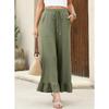 Summer New Loose Casual Thin Home Pants Women's Nine Points Pants Can Wear outside Lotus Leaf Edge Pants Comfortable Home Clothes
