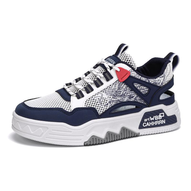 

Men s sandals 2025 new summer breathable hollow mesh casual board shoes student national style personalized platform men s shoes 39