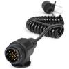 Car 13 Pin Coiled Cable 3 Meter Trailer Cable PVC Robust Electric Cable And Socket Socket Trailer Cable