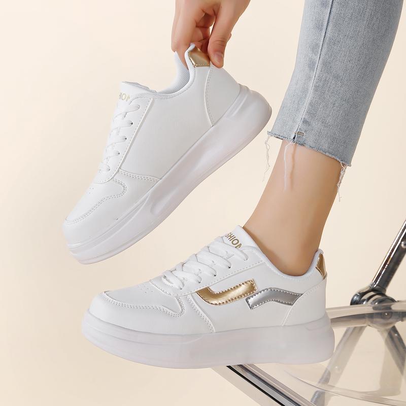 36-42 Women Sneakers Women's PU Leather Sneakers Sports Shoes Flats