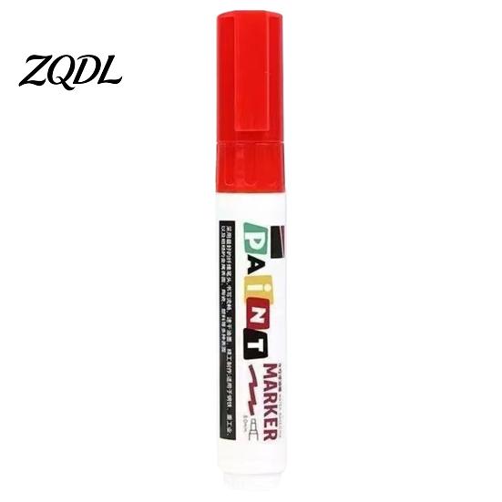 Plastic Surface Paint Pens 12 Colors Flat Tip Marker, Oil Based Broad Pen for Metal Tire Rubber Steel Glass Leather, Waterproof Quick Dry Touch