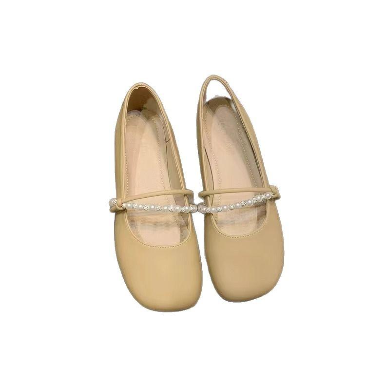 Shoes Late Evening Wind Flat-soled Single Shoes Women's 2025 New Spring and Autumn Mary Jane Shoes Soft-soled Casual Doudou Shoes