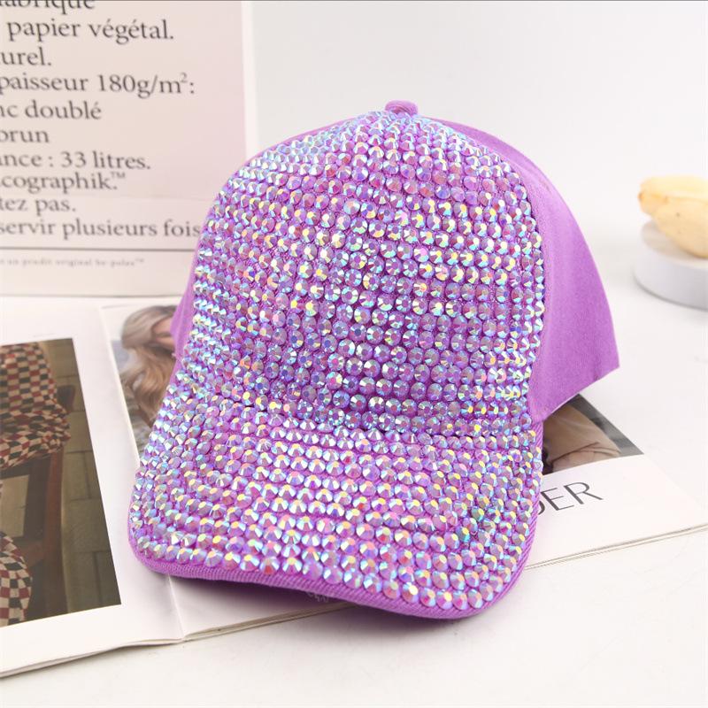 New European and American Feng Shui Diamond Baseball Cap Women's Hip Hop Shiny Hat Full Diamond Fashion Men's Sun Hat Stage Hat