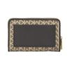 Michael Kors Jet Set Gold Hardware Logo Jacquard Polyester (Polyester) Wallet Small Unisex Couple Size Natural Color