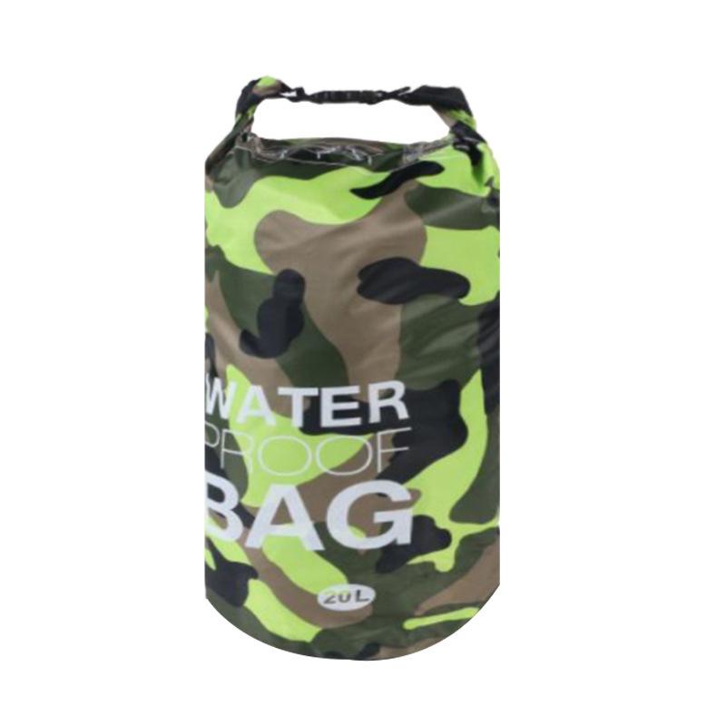 Waterproof PVC Camouflage Bucket Bag: Wet & Dry Separation, Ideal for Kids' Rafting, Beach & Swimming Activities