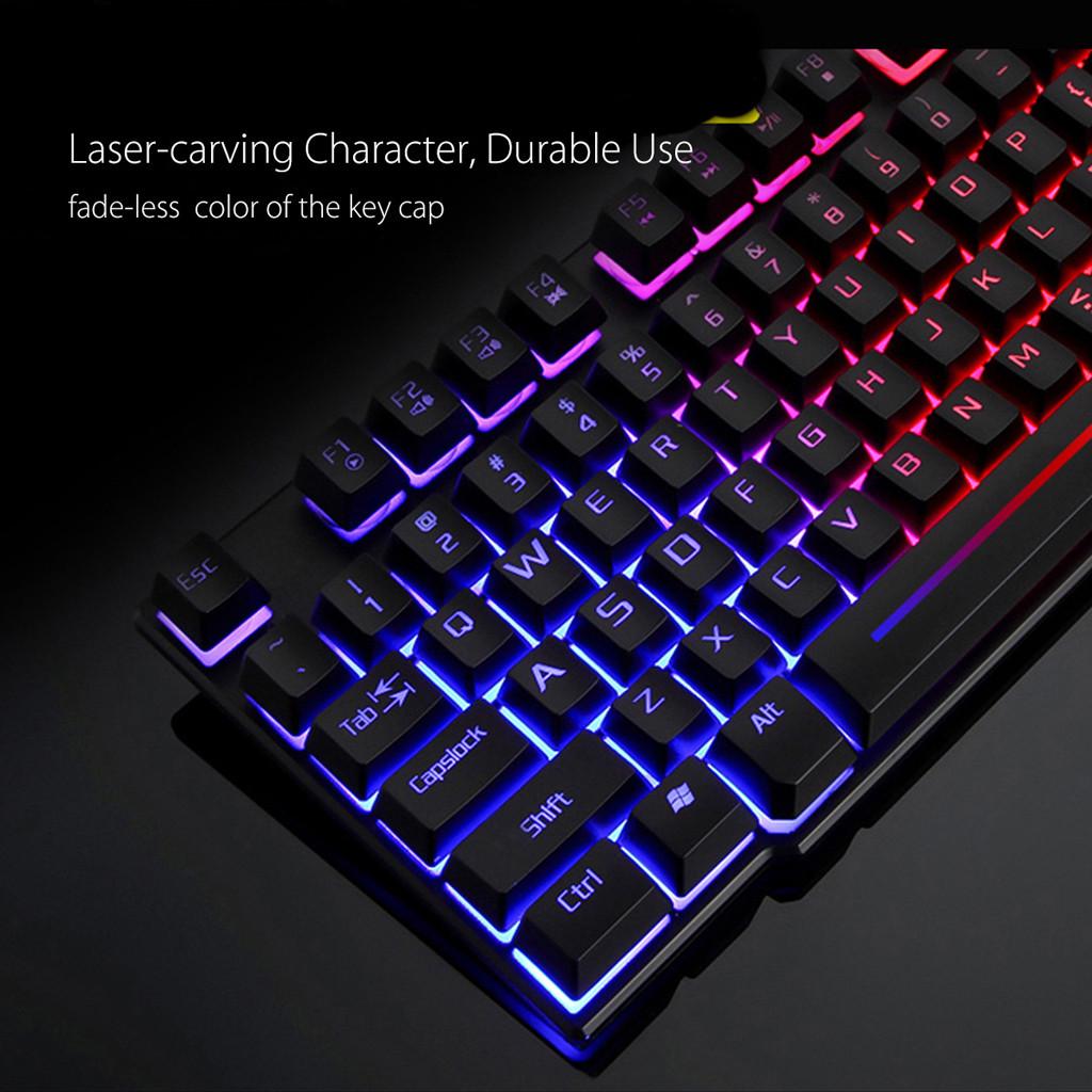 Backlight Usb Ergonomic Gaming Keyboard and Mouse Set for PC Laptop