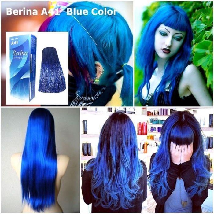 Teinture Capillaire - DIY - A41 - Couleur Bleu - 60g - Longue Durée
