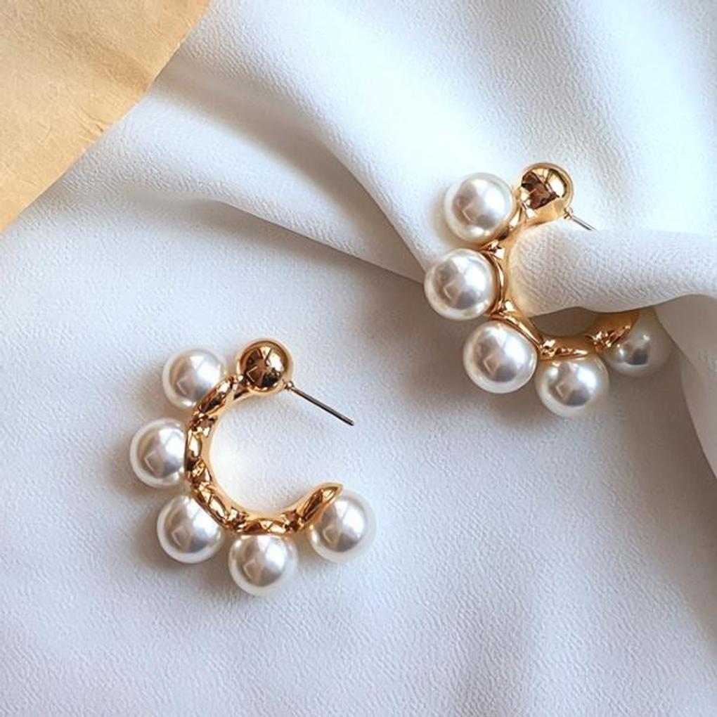 Women's Daily Big Pearl Earrings Dongdongdongring