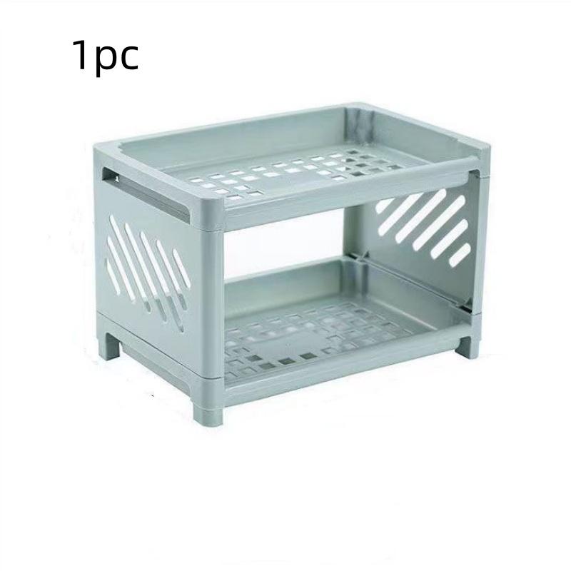 1pc/1Pc/Desktop Double-Layer Plastic Organizer Rack, Cosmetics Storage Rack, Multifunctional Storage Rack for Study Room