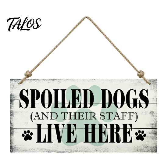 Decorative Wooden Pet Sign House Door Sign, Rustic Farmhouse Dog Wall Hanging Plaque, Theme Home Decoration Vintage Decor, Housewarming Gift