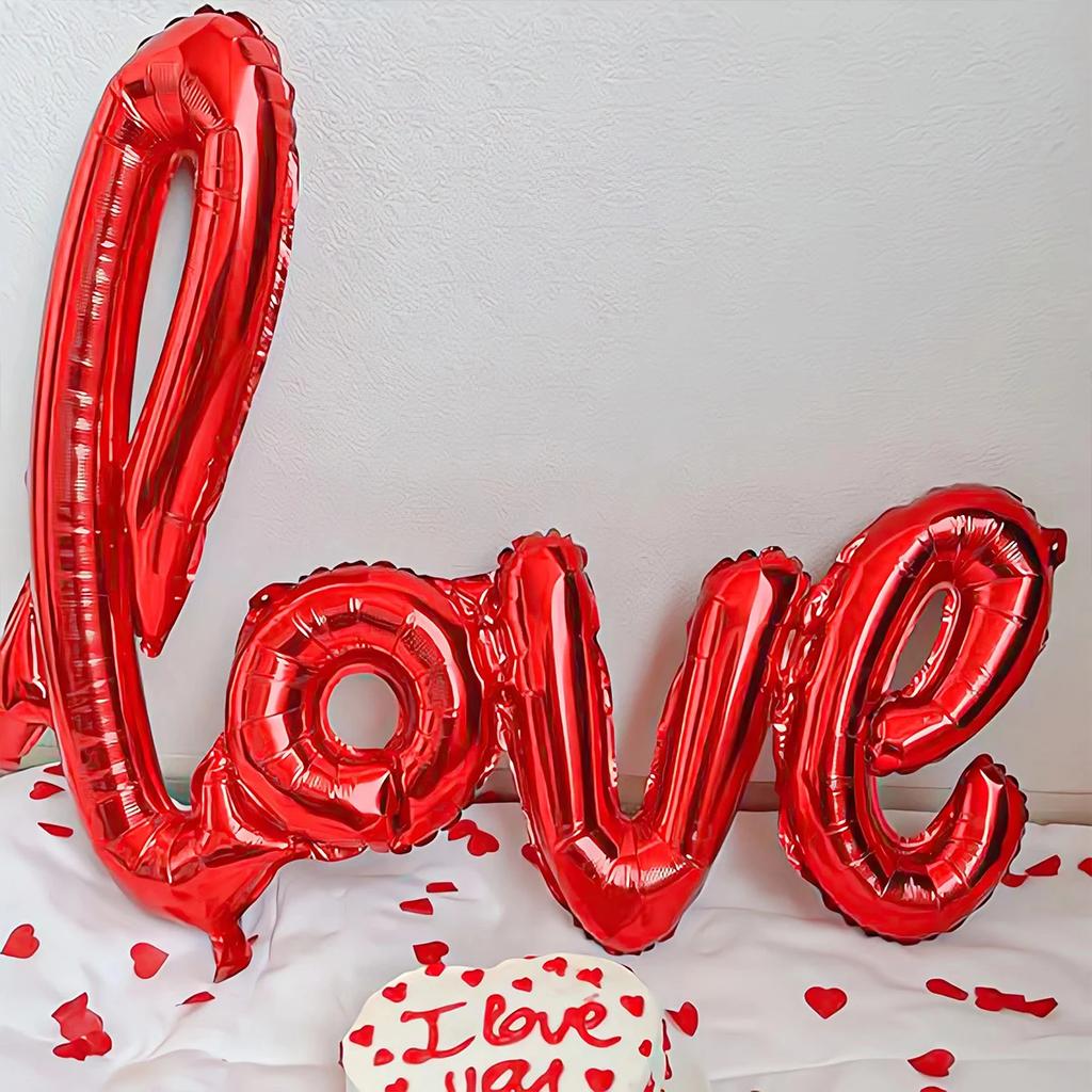 407pcs large red Love Letter balloon set 18 inch heart-shaped balloon rose petals Valentine's Day party anniversary decoration